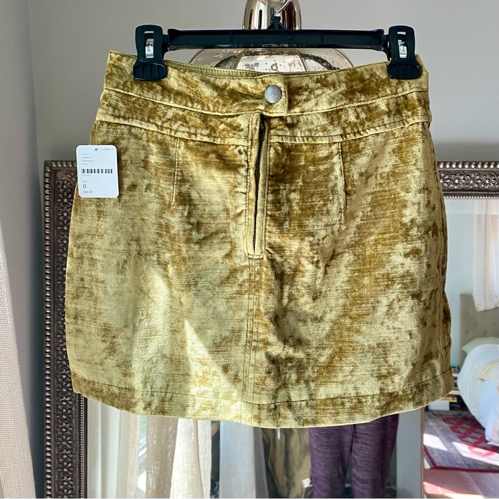 Free People velvet mini skirt